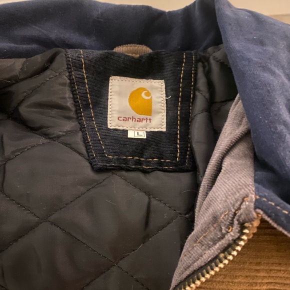 Carhartt Men's Patchwork Jacket in Brown, Blue, and Black - Picture 2 of 6